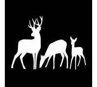 CHANYI 16.8Cmx12.2Cm Trois Cerf Dessin Animé Motif Voiture Autocollant Décorer Voiture Porte Vinyle Décalage Noir/Argent