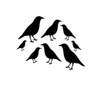 CHANYI 16Cmx12.6Cm Cartoon Fun 8 Primitive Crows Vinyle Voiture Autocollant Décoration Décalcomanie Noir Ruban Accessoires Cuisine Moto Réfrigérateur Toilette Décoration