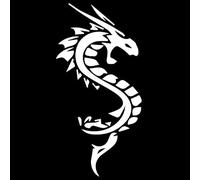 CHANYI 6X12.3Cm Dessin Animé Drôle Dragon Tourbillon Vinyle Voiture Autocollant Noir/Argent Accessoires De Voiture