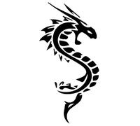 CHANYI 6X12.3Cm Dessin Animé Drôle Dragon Tourbillon Vinyle Voiture Autocollant Noir/Argent Accessoires De Voiture