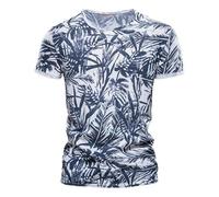 CHANYI Hommes 3D imprimé T-Shirts Bord De Mer Cool D’Été Hommes Hawaïen Feuille Style 3D Imprimé Motif Rue Hommes Haut À Manches Courtes