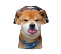 CHANYI Hommes 3D imprimé T-Shirts Drôle Shiba Inu 3D Imprimé Chien Graphique T-Shirt pour Hommes Vêtements Casual Streetwear Pop Unisexe Harajuku Femmes Tops T-Shirts