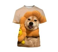 CHANYI Hommes 3D imprimé T-Shirts Drôle Shiba Inu 3D Imprimé Chien Graphique T-Shirt pour Hommes Vêtements Casual Streetwear Pop Unisexe Harajuku Femmes Tops T-Shirts