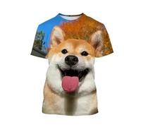 CHANYI Hommes 3D imprimé T-Shirts Drôle Shiba Inu 3D Imprimé Chien Graphique T-Shirt pour Hommes Vêtements Casual Streetwear Pop Unisexe Harajuku Femmes Tops T-Shirts