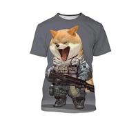 CHANYI Hommes 3D imprimé T-Shirts Drôle Shiba Inu 3D Imprimé Chien Graphique T-Shirt pour Hommes Vêtements Casual Streetwear Pop Unisexe Harajuku Femmes Tops T-Shirts