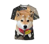 CHANYI Hommes 3D imprimé T-Shirts Drôle Shiba Inu 3D Imprimé Chien Graphique T-Shirt pour Hommes Vêtements Casual Streetwear Pop Unisexe Harajuku Femmes Tops T-Shirts