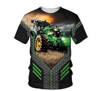 CHANYI Hommes 3D imprimé T-Shirts Été Unisexe Tracteur Voiture Agriculteur Impression 3D T-Shirts Mode Streetwear Hommes Femmes Sport Décontracté Surdimensionné T-Shirt Enfants T-Shirts Hauts