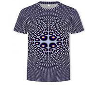 CHANYI Hommes 3D Imprimé T-Shirts Galaxy Space T-Shirts Hommes Psychedelic Tshirt Imprimé Vertiges T-Shirts Casual Black Hole Print Black T Shirt 3D