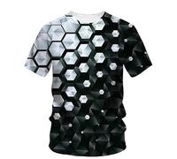 CHANYI Hommes 3D imprimé T-Shirts Personnalité Original Chemises pour Hommes Casual Street Style Manches Courtes Été Loisirs Col Rond Tops T-Shirts