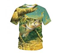 CHANYI Hommes 3D Imprimé T-Shirts Poisson 3D Impression T-Shirt Motif Animal De Mer Hommes Femmes Mode Streetwear T-Shirt Pêche Hip Hop T-Shirt Hauts Unisexe Vêtements À La Mode