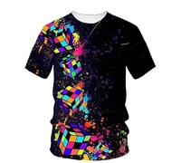CHANYI Hommes 3D imprimé T-Shirts Rubik Cube 3D Impression T Shirt Homme Été O-Neck Manches Courtes Top Casual Tee Loose Streetwear Harajaku