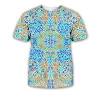 CHANYI Hommes 3D imprimé T-Shirts T-Shirt D'Été À Manches Courtes pour Hommes, Style Ethnique, Symboles Mystérieux, Mode Psychédélique, Imprimé en 3D, Neutre, Vêtements De Rue