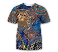CHANYI Hommes 3D imprimé T-Shirts T-Shirt D'Été À Manches Courtes pour Hommes, Style Ethnique, Symboles Mystérieux, Mode Psychédélique, Imprimé en 3D, Neutre, Vêtements De Rue