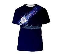 CHANYI Hommes 3D Imprimé T-Shirts Unisexe Décontracté À Manches Courtes Sweat Mode Badminton 3D Imprimé T-Shirt pour Hommes Respirant Et Confortable Doux T-Shirt Hommes
