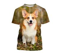 CHANYI Hommes 3D imprimé T-Shirts Welsh Corgi Chien Imprimé 3D T-Shirt pour Hommes Mignon Chiot Animal T-Shirts À Manches Courtes Harajuku Streetwear Tops T-Shirt Vêtements