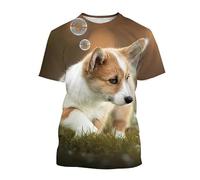 CHANYI Hommes 3D imprimé T-Shirts Welsh Corgi Chien Imprimé 3D T-Shirt pour Hommes Mignon Chiot Animal T-Shirts À Manches Courtes Harajuku Streetwear Tops T-Shirt Vêtements