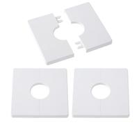CHANZET Lot de 3 caches muraux en ABS blanc pour tuyau, 28 mm, pour plomberie, cuisine, toilettes