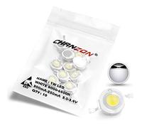 CHANZON 10 pcs Puce LED Haute Puissance 1W Blanc 6000K-6500K (300mA-350mA/DC 3V-3.4V/1watt) Intensité Super Lumineuse SMD COB Composants Émetteur de Lumière Diode Ampoule Perles DIY Éclairage…