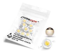 CHANZON 10 pcs Puce LED Haute Puissance 1W Blanc Chaud 3000K-3500K (Entrée 300mA-350mA/DC 3V-3.4V/1watt) Intensité Super Lumineuse Composants Émetteur de Lumière Diode Perles DIY Éclairage…