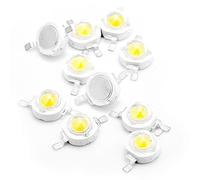 CHANZON 10 pcs Puce LED Haute Puissance 3W Blanc Chaud 3000K-3500K (Entrée 600mA-700mA/DC 3V-3.4V/3 Watt) Intensité Super Lumineuse Composants Émetteur de Lumière Diode Ampoule Perles DIY Éclairage