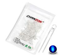 CHANZON 100 pcs 3mm Bleu LED Diode Lumières (Clair Rond Transparent DC 3V 20mA) Lumineux Ampoule Lampes Composants Électroniques Indicateur Diodes Émettrices De Lumière
