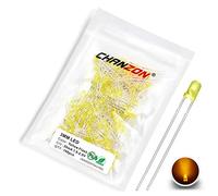Chanzon 100 pcs 3mm Clignotant Jaune LED Diode Lumières 1.5Hz Clignotant (Diffusion Lentille Givrée Ronde DC 2V 20mA) Lumineux Ampoule Lampes Composants Électroniques Voyant Diodes Émettrices