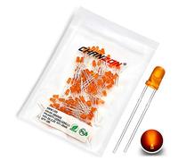 Chanzon 100 pcs 3mm Orange Diffuse LED Diode Lumières (lentille colorée givrée ronde DC 2V 20mA) Ampoule Lampes Composants électroniques Indicateur Diodes électroluminescentes