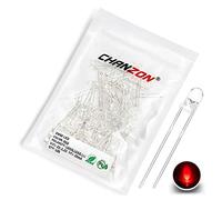 CHANZON 100 pcs 3mm Rouge LED Diode Lumières (Clair Rond Transparent DC 2V 20mA) Lumineux Ampoule Lampes Composants Électroniques Indicateur Diodes Émettrices De Lumière
