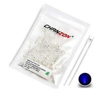 CHANZON 100 pcs 3mm Violet UV LED Diode Lumières (Violet Clair Plat Top Transparent DC 3V 20mA) Lumineux Ampoule Lampes Composants Électroniques Indicateur Diodes Émettrices De Lumière