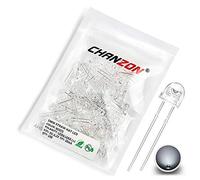 Chanzon 100 pcs 5mm Blanc Chapeau De Paille LED Lumières À Diode (Lentille Transparente 3V 20mA) Lumineux Ampoule Lampes Composants Électroniques Indicateur Diodes Émettrices De Lumière