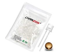 CHANZON 100 pcs 5mm Blanc Chaud Plat Top LED Diode Lumières (Lentille Transparente Claire) Lumineux Ampoule Lampes Composants Électroniques Indicateur Diodes Émettrices De Lumière