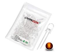 CHANZON 100 pcs 5mm Jaune LED Diode Lumières (Transparent Rond Transparent DC 2V 20mA) Lumineux Ampoule Lampes Composants Électroniques Indicateur Diodes Émettrices De Lumière