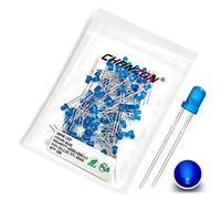 CHANZON 100pcs 3mm Bleu Diffusé LED Diode Lumières (lentille colorée givrée ronde DC 3V 20mA) Ampoule Lampes Composants électroniques Indicateur Diodes électroluminescentes