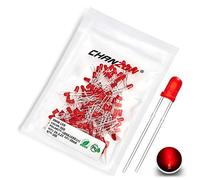CHANZON 100pcs 3mm Rouge Diffusé LED Diode Lumières (Lentille Colorée Ronde DC 2V 20mA) Ampoule Lampes Composants Électroniques Indicateur Diodes Émettrices De Lumière