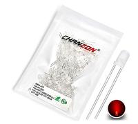 CHANZON 100pcs 3mm Rouge Diffusé LED Diode Lumières (lentille Givrée Ronde DC 2V 20mA) Ampoule Lampes Composants Électroniques Indicateur Diodes Émettrices De Lumière