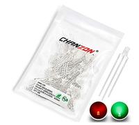 CHANZON 100pcs 3mm Rouge et Vert Diffusé LED Diode Diffusé LED Diode Lumières Anode Commune (Givrée Ronde Bicolore) Lumineux Ampoule Lampes Composants Électroniques Indicateur Diodes Émettrices