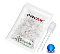 CHANZON 100pcs Bleu Diffusé LED Diode Lumières (lentille Givrée Ronde DC 3V 20mA) Ampoule Lampes Composants Électroniques Indicateur Diode