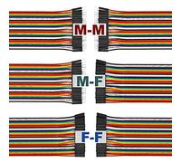 Chanzon 120 pièces (40 broches x 3) 10cm Header Jumper Wire Dupont Câble Ligne Connecteur Assortiment de Kits Ensemble Mâle Femelle pour Arduino Raspberry pi Planche À Pain Électronique Protoboard PCB