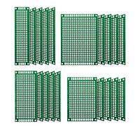 Chanzon 20 pièces cartes PCB double face (4 tailles - 2X8 3X7 4X6 5X7) Trous traversants étamés FR4 Prototype Kit Circuit imprimé Perfboard universel pour projet de soudure DIY kits Arduino