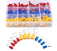 Chanzon 210 pièces cosses à anneau répertoriées UL M4 M5 M6 M8 rouge bleu jaune connecteur de fil à œillet en PVC isolé calibre 10-22AWG connecteur à sertir électrique pour bateau camion