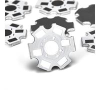 CHANZON 25pcs 1W 3W 5W Dissipateur de Chaleur (2 broches Blanc) Plaque de Base en Aluminium Panneau PCB Substrat 20mm Étoile DIY Dissipateur de Chaleur Refroidissement pour Puces LED 1/3/5 Watt