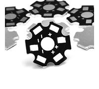 CHANZON 25pcs 1W 3W 5W LED Dissipateur de Chaleur (2 broches Noir) Plaque de Base en Aluminium Panneau PCB Substrat 20mm Étoile DIY Dissipateur de Chaleur Refroidissement pour Puces LED 1/3/5 Watt