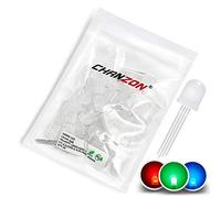 Chanzon 50pcs 10mm RGB Multicolore Diffusé LED Diode Lumières Cathode Commune (Givré Rond 3 Couleurs)4 Broches Lumineux Ampoule Lampes Composants Électroniques Indicateur Diodes Émettant De La Lumière