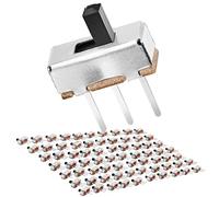 Chanzon 70pièces 1p2t interrupteur à glissière 2positions ON/OFF SPDT 3mm Mini Panneau Commutateur à Glissière 3broches Micro-Interrupteur à Bascule à Verrouillage