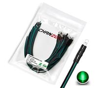 CHANZON [Fil UL] 20 pcs Pré-câblés 3mm Vert LED Diode Lumières (Lentille Transparente Ronde Transparente DC 12V) avec 560 ohms 1/4 W Résistance et 24 AWG Fil Diode électroluminescente Lampe Ampoule