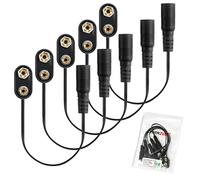 Chanzon Fil UL Connecteur Femelle 9V Clip de Batterie Convertisseur de 2,1mm x 5,5mm 9 Volts Bloc d'alimentation Adaptateur d'éliminateur Connection en Plastique de Type I 5 Pack