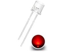 Chanzon ® Lot de 10 à 100 diodes LED, 5 mm/3 mm, forme ronde/plate, lentille transparente, différentes couleurs au choix (100, rouge, 5 mm)