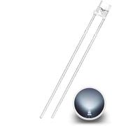 Chanzon ® Lot de 10 à 100 diodes LED, 5 mm/3 mm, forme ronde/plate, lentille transparente, différentes couleurs au choix (100, blanc, 3 mm)