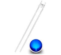 Chanzon ® Lot de 10 à 100 diodes LED, 5 mm/3 mm, forme ronde/plate, lentille transparente, différentes couleurs au choix (50, bleu, 3 mm)