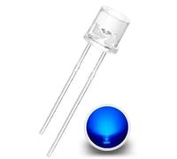 Chanzon ® Lot de 10 à 100 diodes LED, 5 mm/3 mm, forme ronde/plate, lentille transparente, différentes couleurs au choix (10, bleu, 5 mm)